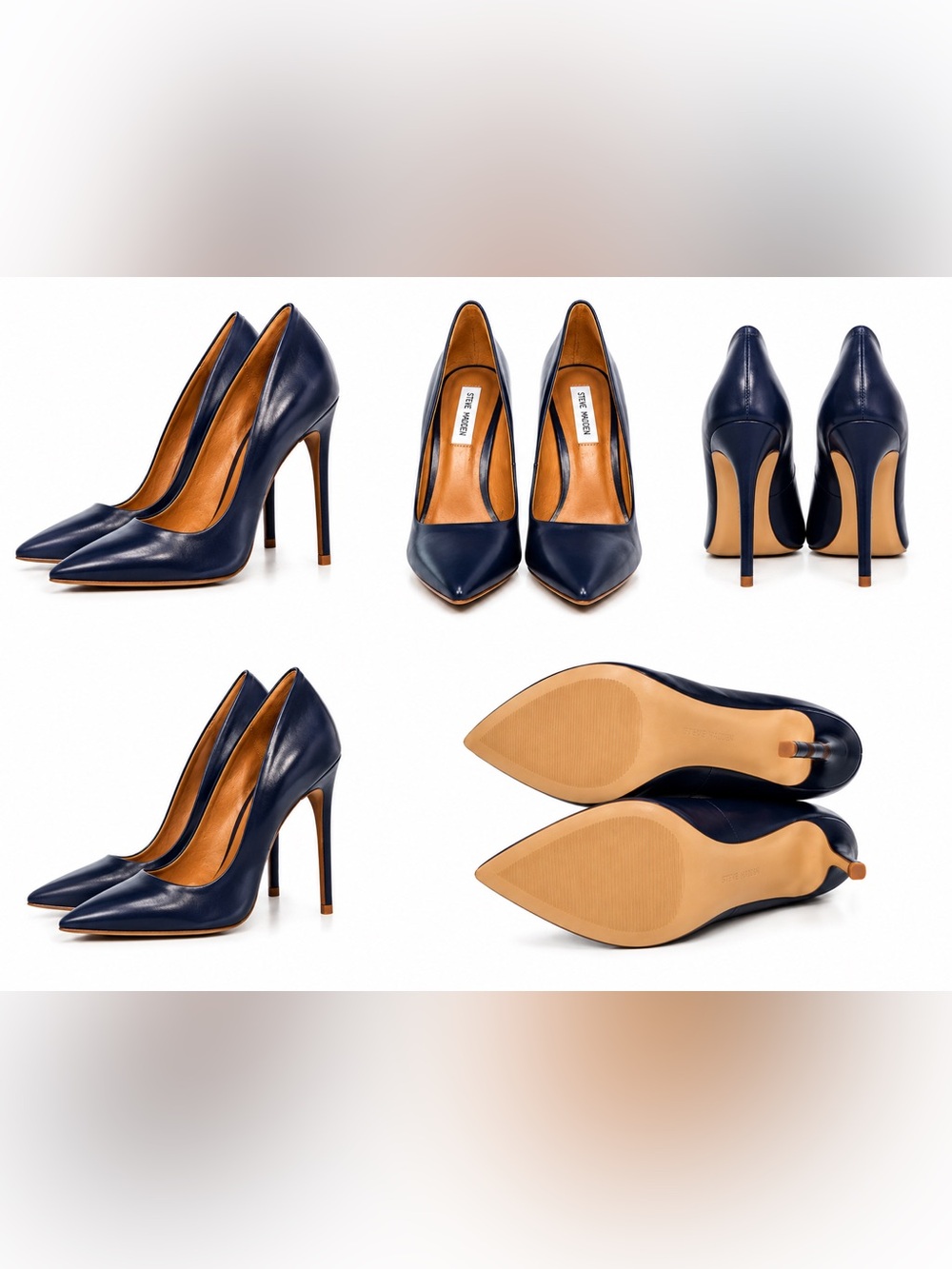 Steve Madden Navy Pointed-Toe Stiletto Pumps